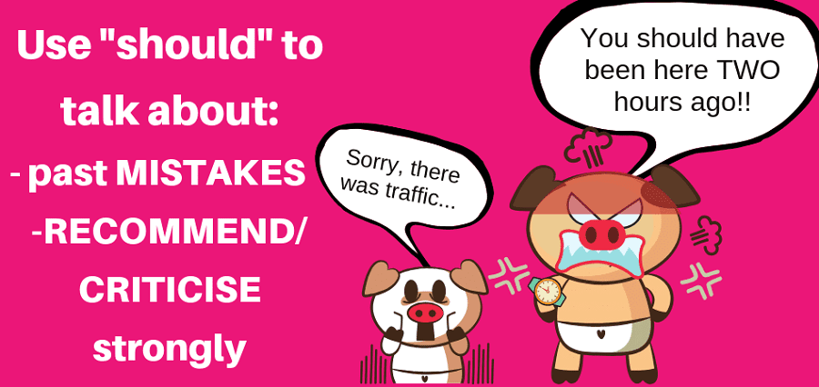 sử dụng SHOULD ở dạng động từ phương thức quá khứ 